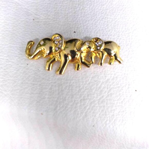 Mom & Baby Elephant Antique Pinback Retro Pin Vintage jewelry gift - Picture 2 of 7